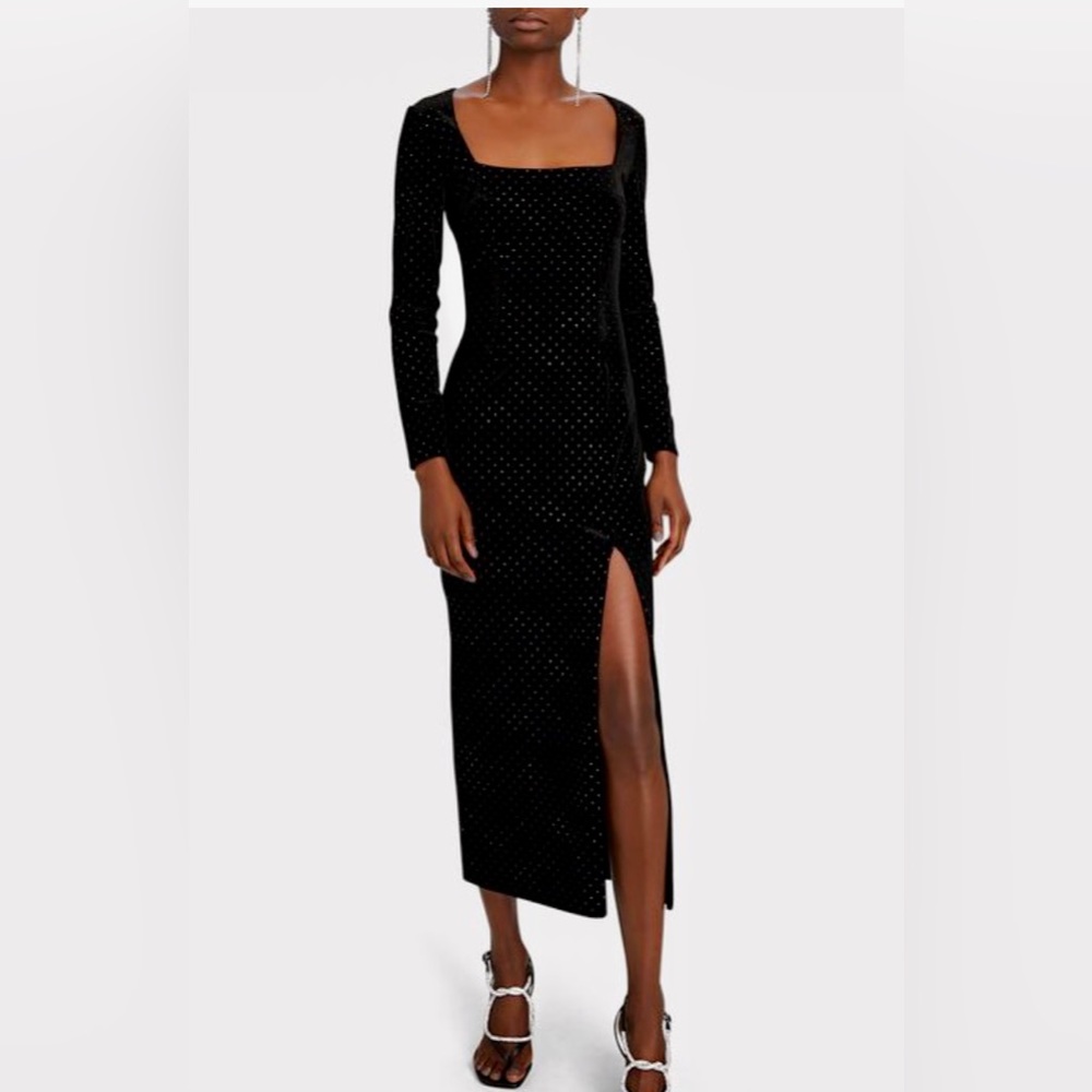 Saylor Cecilie Studded Velvet Midi Dress. Size Medium